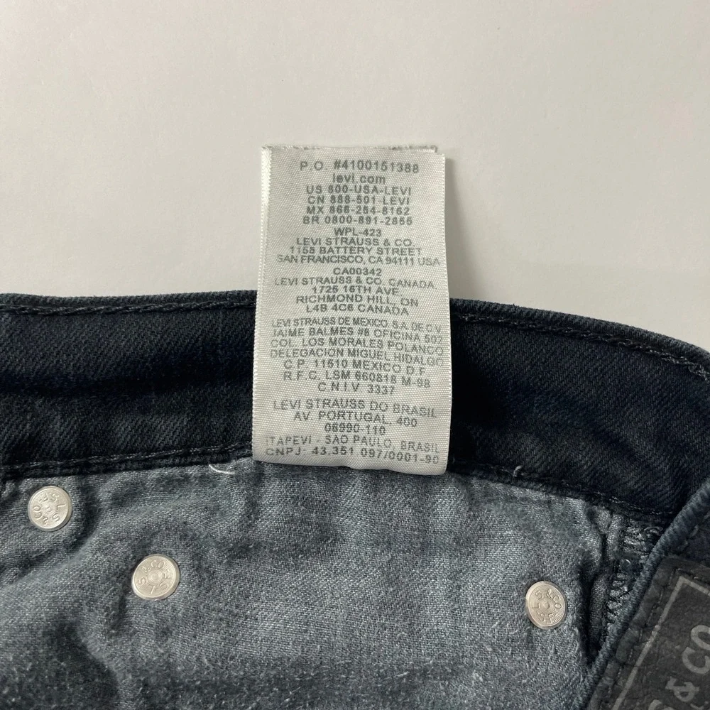 Levis 511 Jeans Mens 32x34 Black Slim Fit Denim Grunge Goth Skate Minimalist
